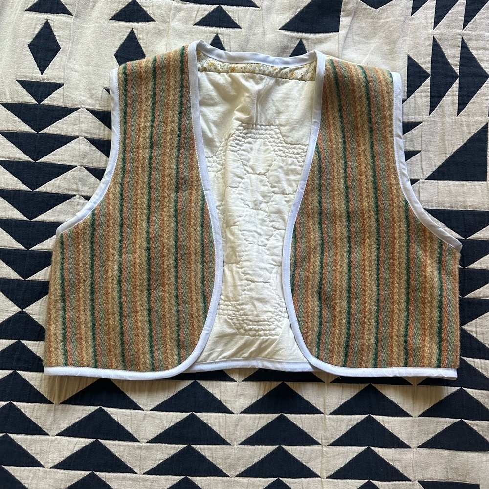 Striped Multicolor Women's Handmade Quilt Vest